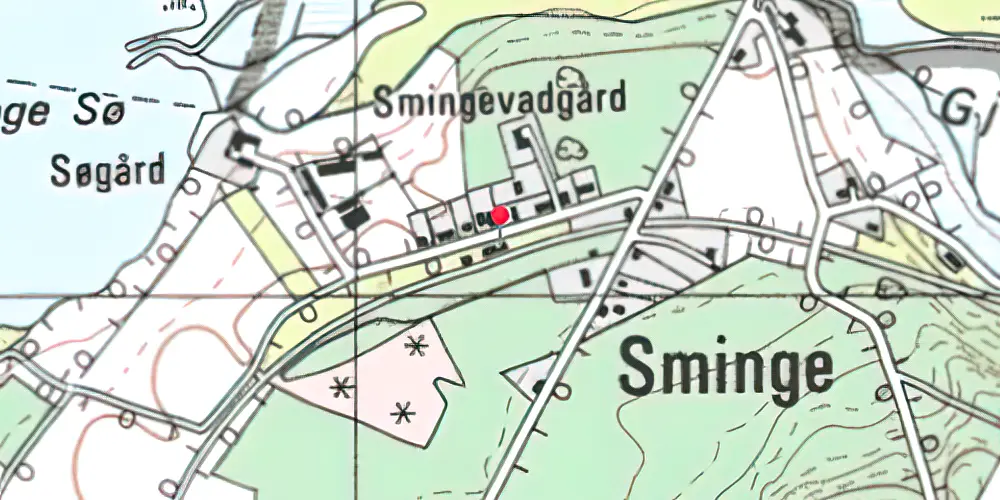 Historisk kort over Sminge Station Historisk kort over Sminge Station