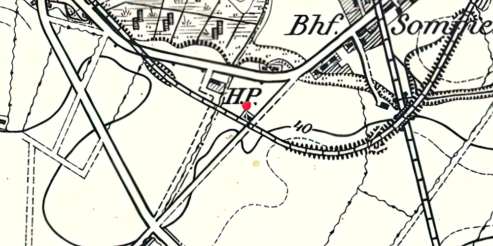 Historisk kort over Sommersted Vest Station Historisk kort over Sommersted Vest Station