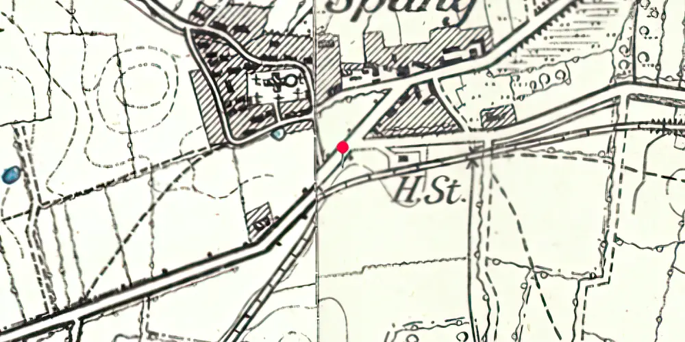 Historisk kort over Spang Station Historisk kort over Spang Station