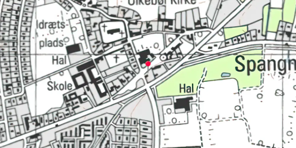 Historisk kort over Spang Station Historisk kort over Spang Station