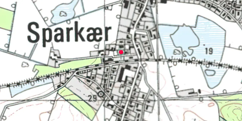 Historisk kort over Sparkær Trinbræt Historisk kort over Sparkær Trinbræt