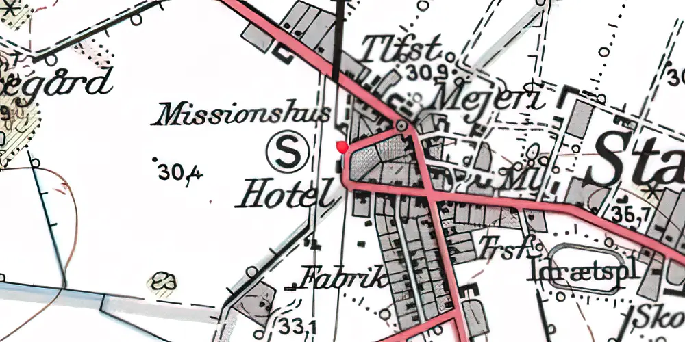 Historisk kort over Stakroge Station Historisk kort over Stakroge Station