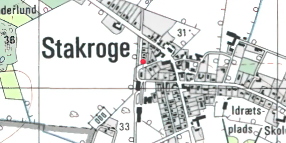 Historisk kort over Stakroge Station Historisk kort over Stakroge Station