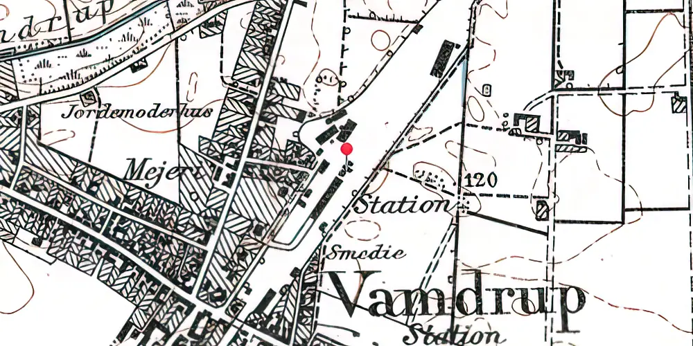 Historisk kort over Vamdrup Station Historisk kort over Vamdrup Station