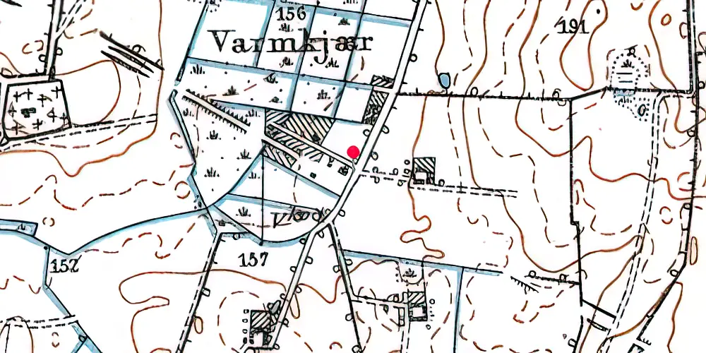 Historisk kort over Starup Holdeplads med sidespor Historisk kort over Starup Holdeplads med sidespor