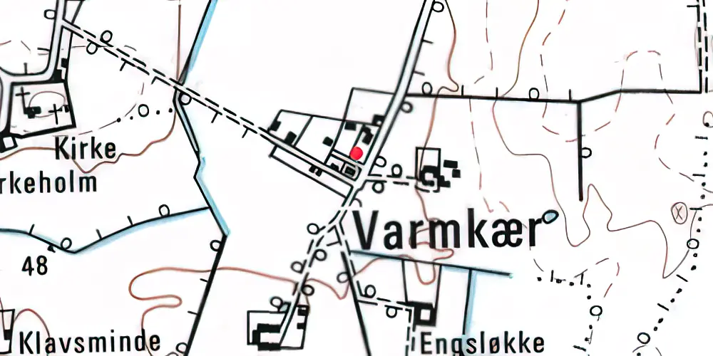 Historisk kort over Starup Holdeplads med sidespor