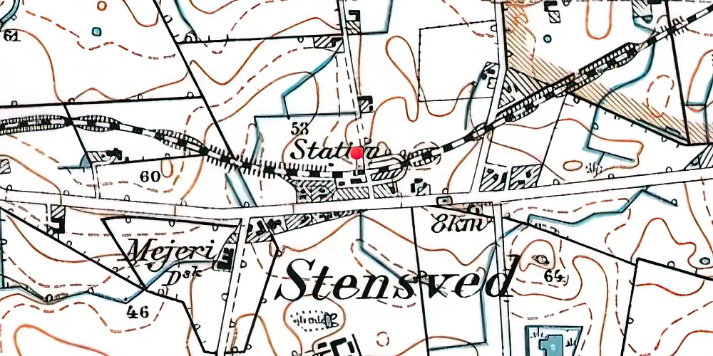 Historisk kort over Stensved Station Historisk kort over Stensved Station