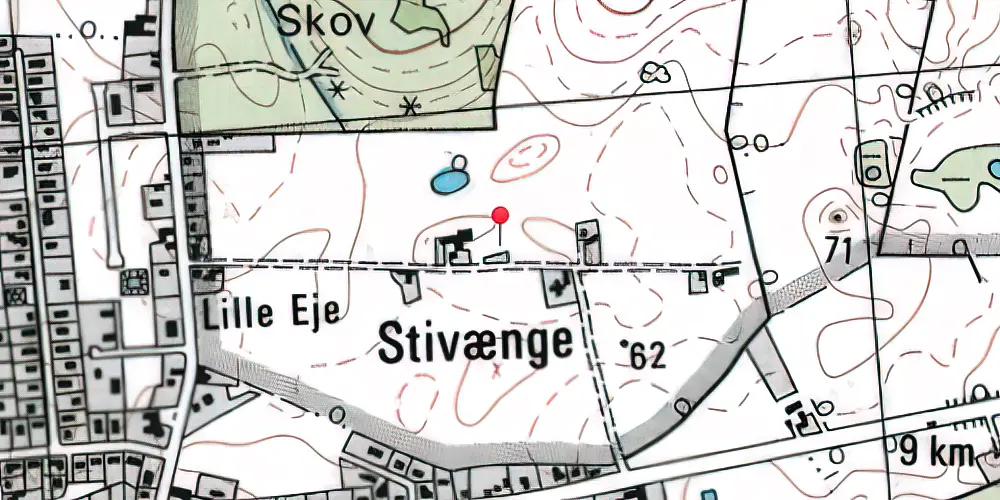 Historisk kort over Stivænge Trinbræt Historisk kort over Stivænge Trinbræt