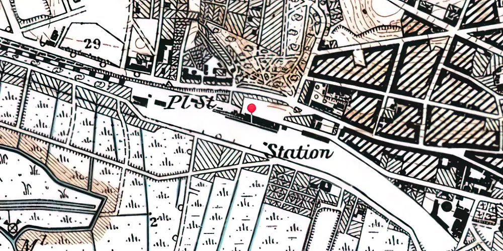 Historisk kort over Randers Station Historisk kort over Randers Station