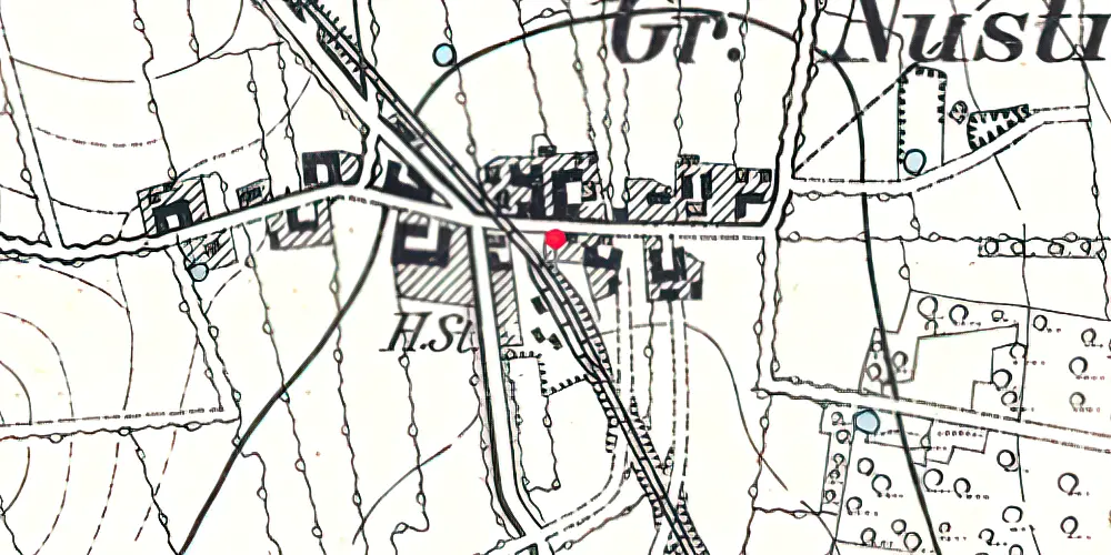 Historisk kort over Store Nustrup Station Historisk kort over Store Nustrup Station