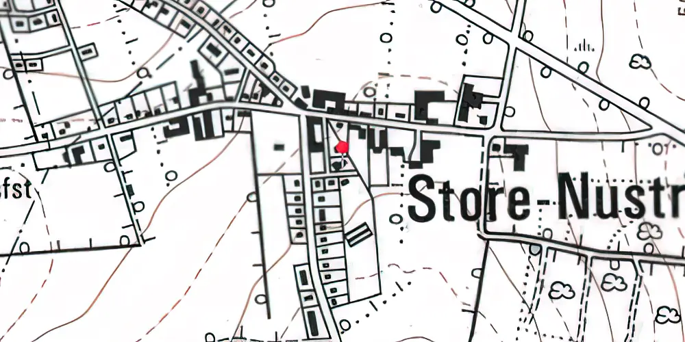 Historisk kort over Store Nustrup Station Historisk kort over Store Nustrup Station