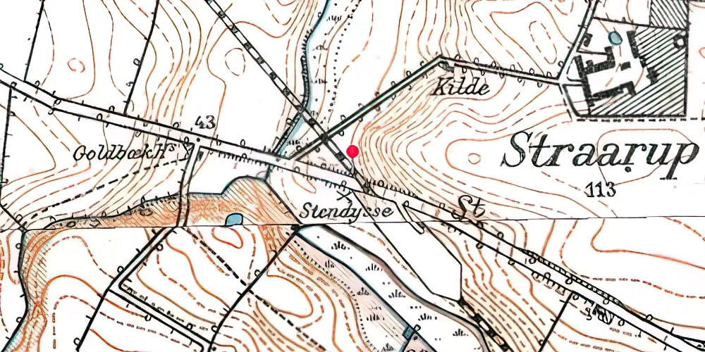 Historisk kort over Strårup Trinbræt