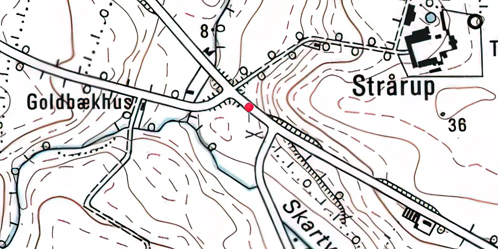 Historisk kort over Strårup Trinbræt