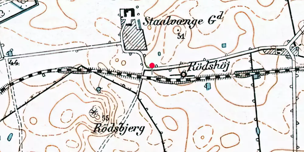Historisk kort over Staalvænge Gaard Sidespor Historisk kort over Staalvænge Gaard Sidespor