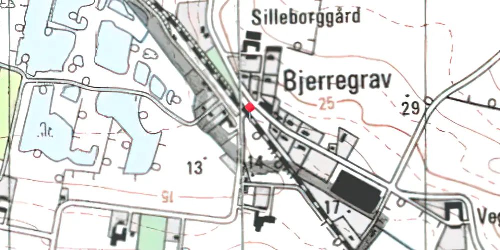 Historisk kort over Bjerregrav Station