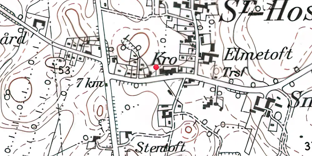 Historisk kort over Sønder Hostrup Stationskro Historisk kort over Sønder Hostrup Stationskro