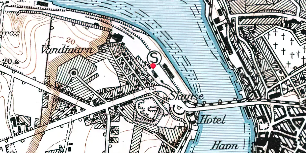 Historisk kort over Sønderborg Hovedbanegård [1901-1967]