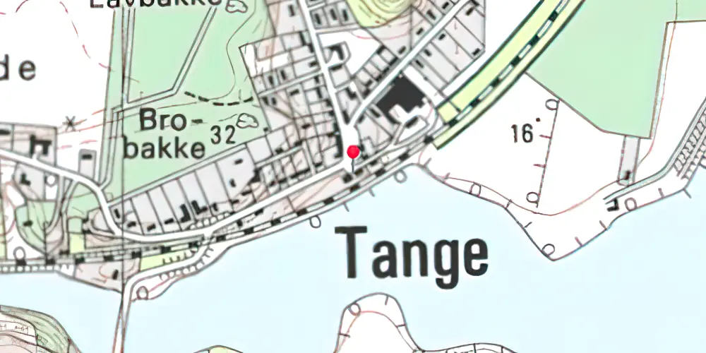 Historisk kort over Tange Station Historisk kort over Tange Station