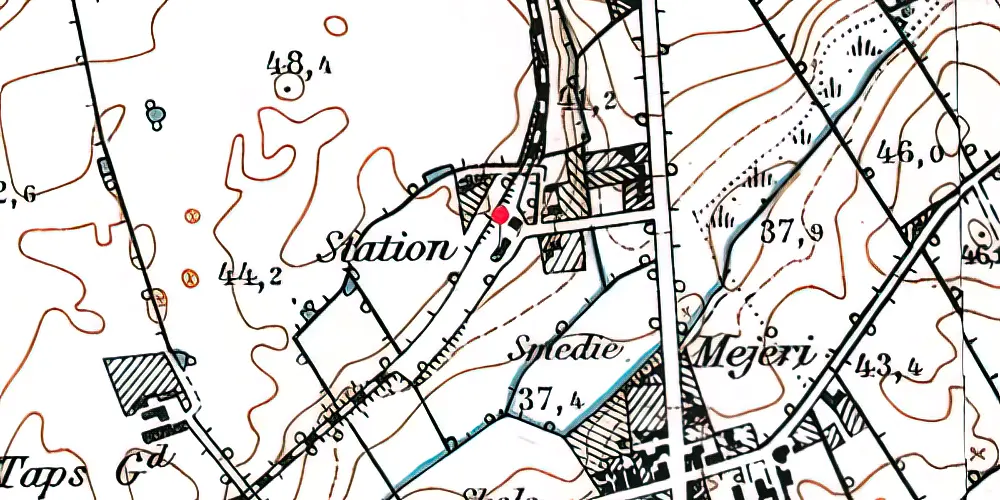 Historisk kort over Taps Station Historisk kort over Taps Station