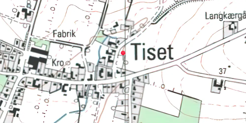 Historisk kort over Tiset Trinbræt Historisk kort over Tiset Trinbræt
