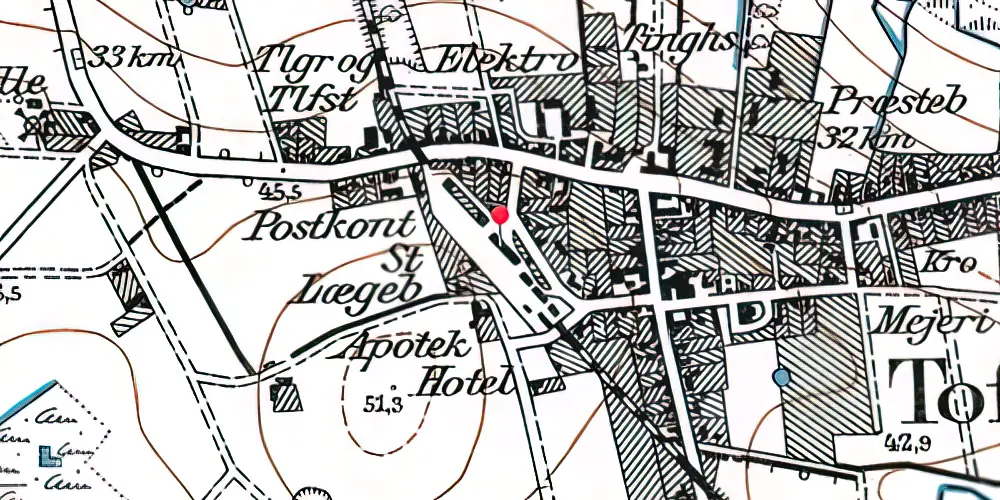 Historisk kort over Toftlund Station Historisk kort over Toftlund Station