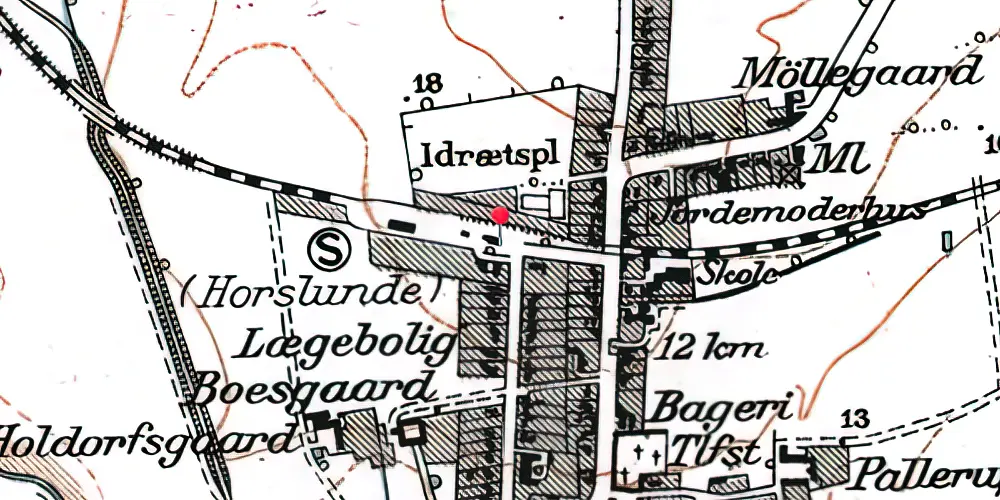 Historisk kort over Horslunde Station Historisk kort over Horslunde Station