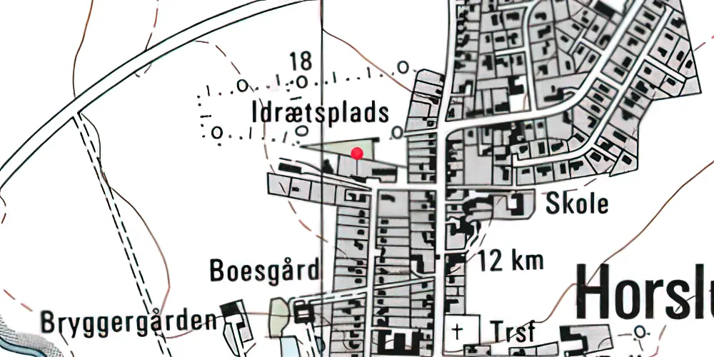 Historisk kort over Horslunde Station Historisk kort over Horslunde Station