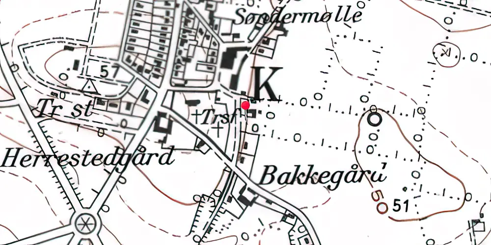 Historisk kort over Toftlund Kirke Holdeplads med sidespor Historisk kort over Toftlund Kirke Holdeplads med sidespor
