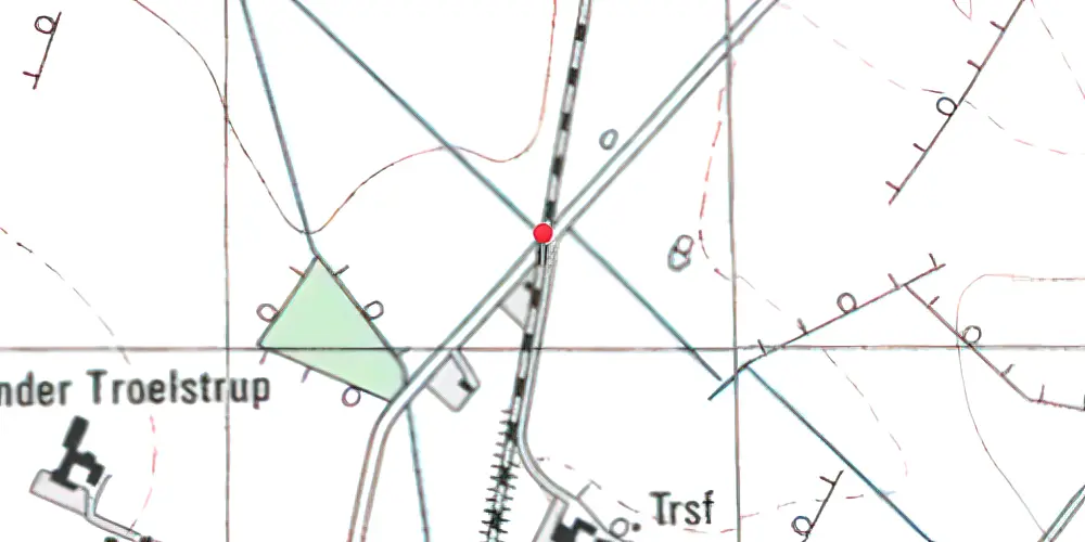 Historisk kort over Troelstrup Trinbræt