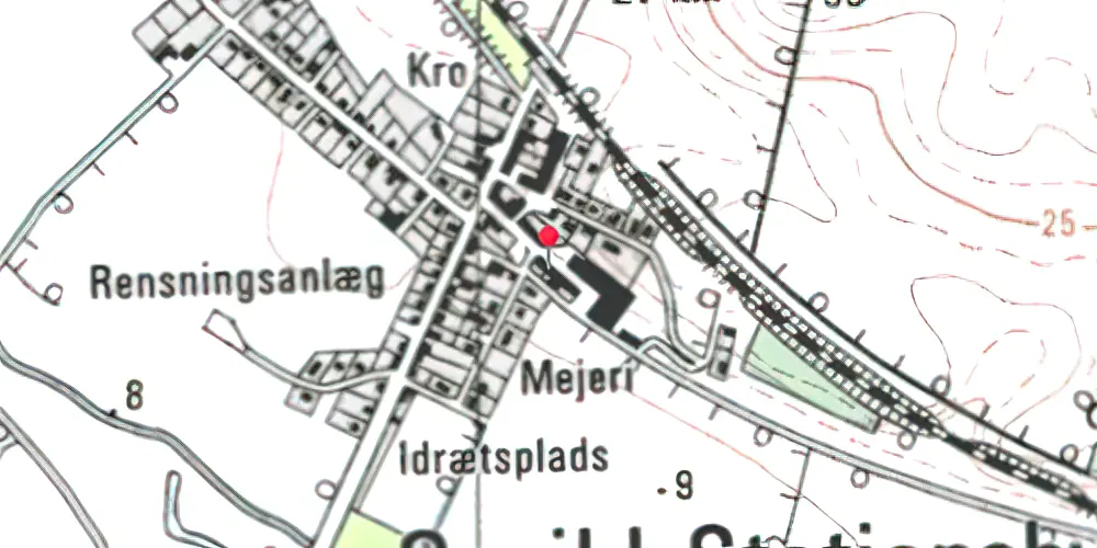 Historisk kort over Onsild Station Historisk kort over Onsild Station