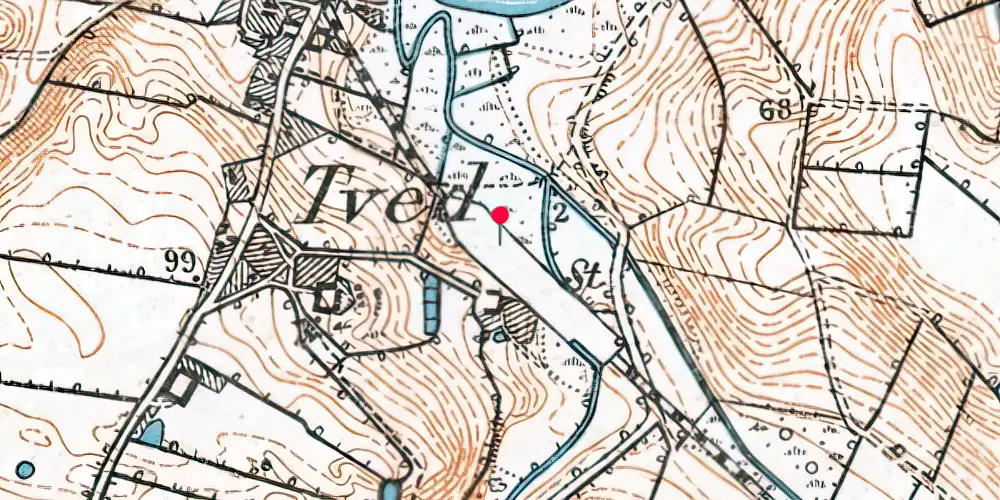Historisk kort over Tved Trinbræt med Sidespor Historisk kort over Tved Trinbræt med Sidespor