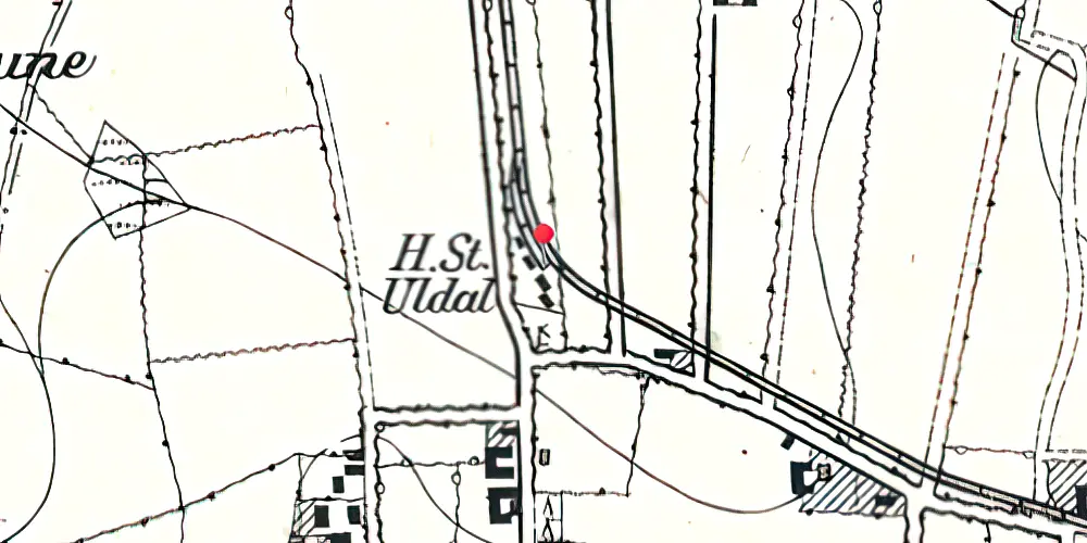 Historisk kort over Uldal Station Historisk kort over Uldal Station