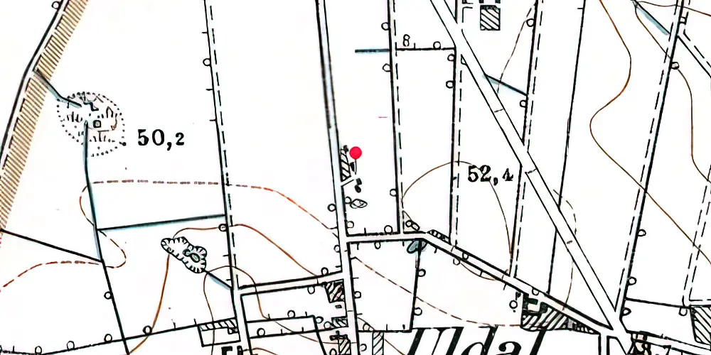 Historisk kort over Uldal Station Historisk kort over Uldal Station