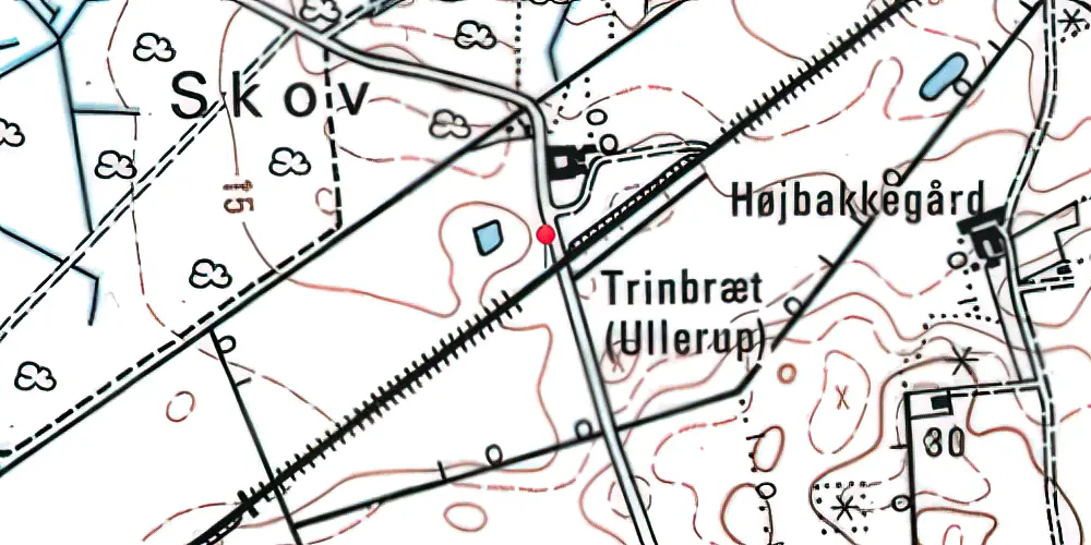 Historisk kort over Ullerup Trinbræt