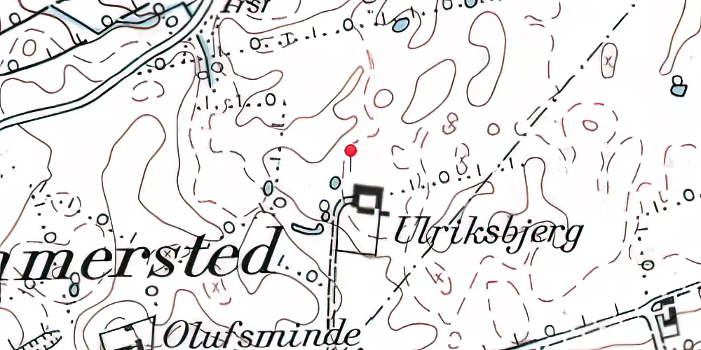 Historisk kort over Ulriksbjerg Holdeplads med sidespor Historisk kort over Ulriksbjerg Holdeplads med sidespor