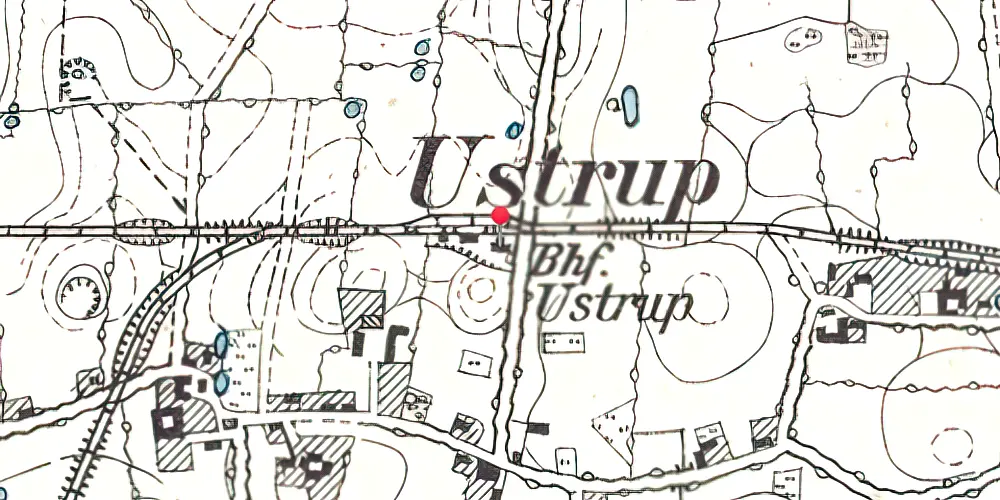 Historisk kort over Ustrup Station Historisk kort over Ustrup Station