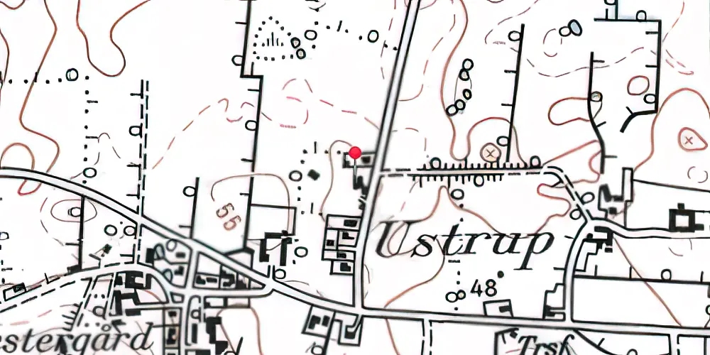 Historisk kort over Ustrup Station Historisk kort over Ustrup Station