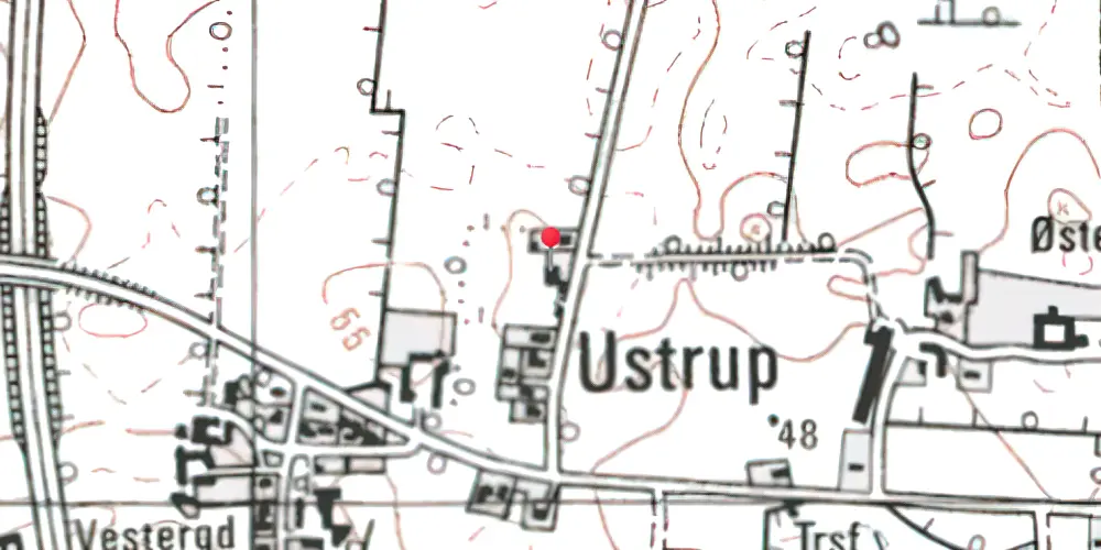 Historisk kort over Ustrup Station Historisk kort over Ustrup Station