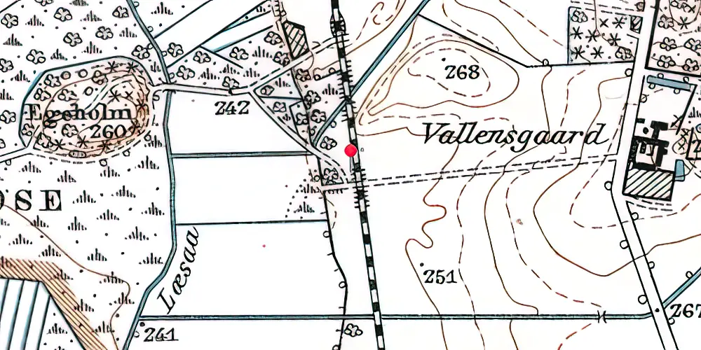 Historisk kort over Vallensgård Sidespor Historisk kort over Vallensgård Sidespor