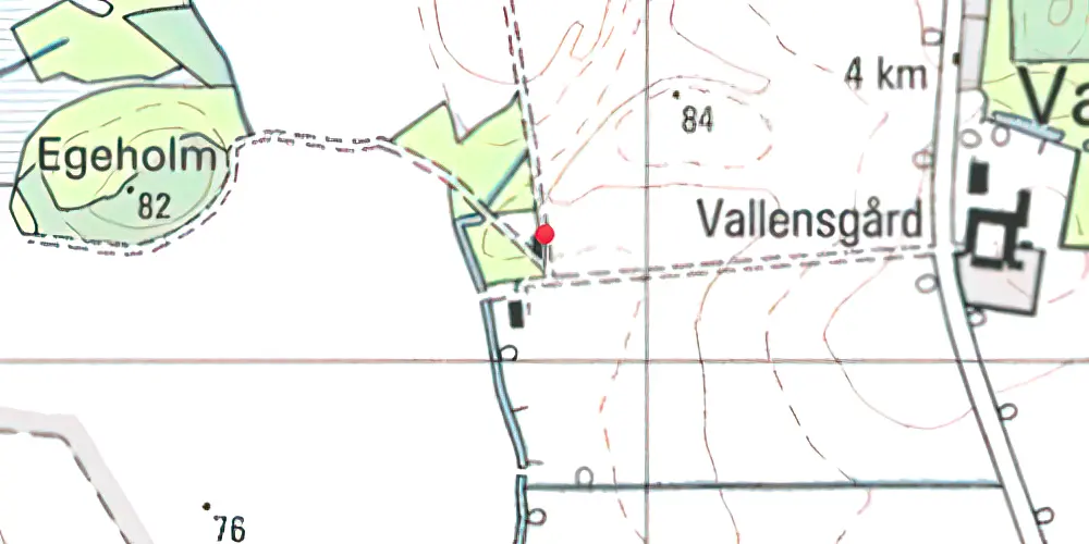 Historisk kort over Vallensgård Sidespor Historisk kort over Vallensgård Sidespor