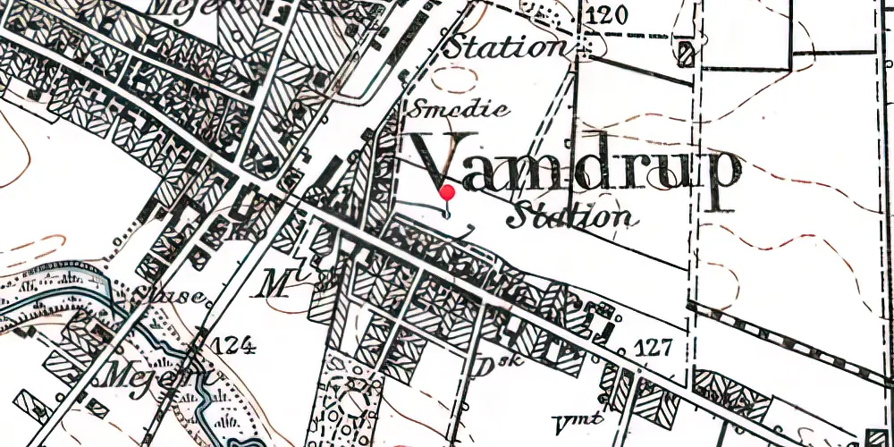 Historisk kort over Vamdrup Østbanegård Historisk kort over Vamdrup Østbanegård