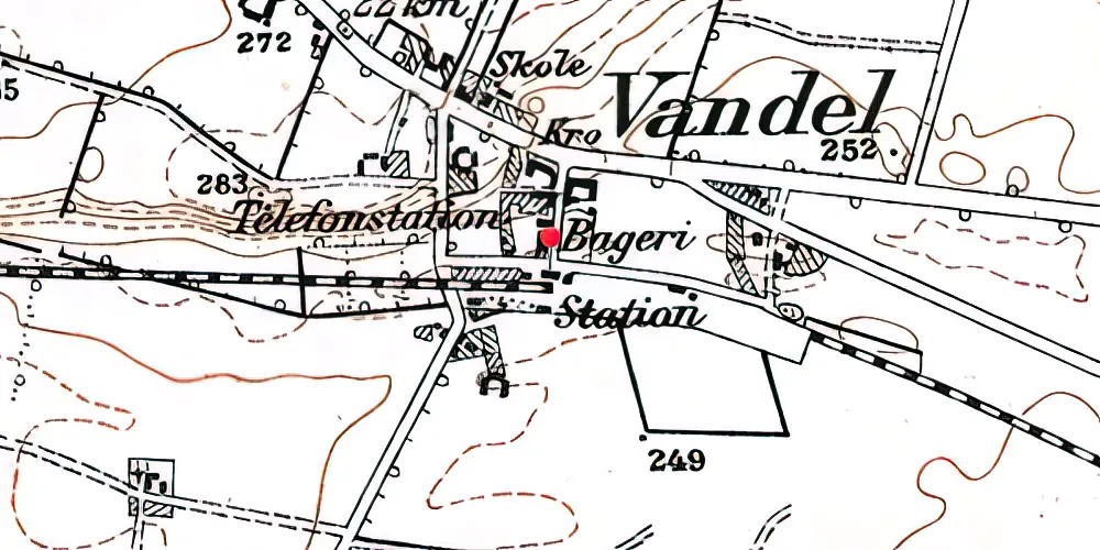 Historisk kort over Vandel Station
