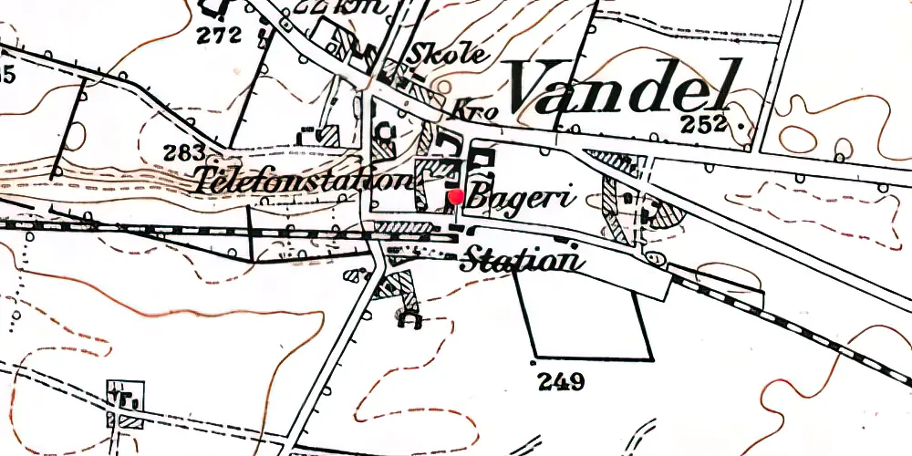 Historisk kort over Vandel Station Historisk kort over Vandel Station