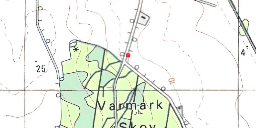 Historisk kort over Varmark Skov Trinbræt (uofficielt)