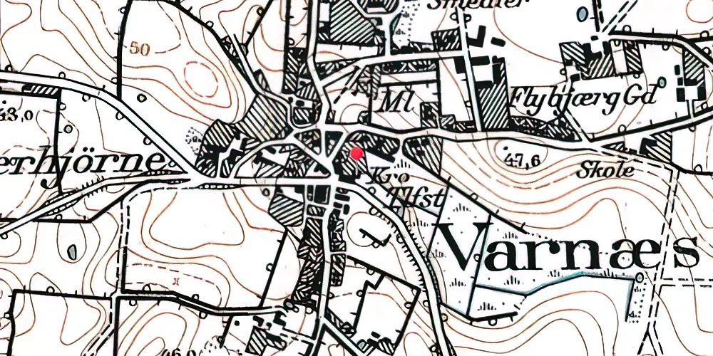 Historisk kort over Varnæs Stationskro Historisk kort over Varnæs Stationskro