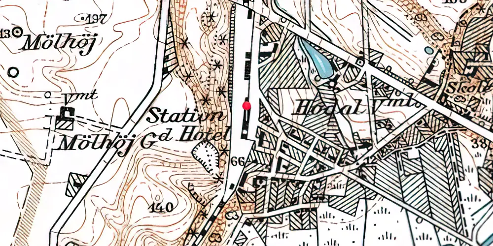 Historisk kort over Hobro Station Historisk kort over Hobro Station