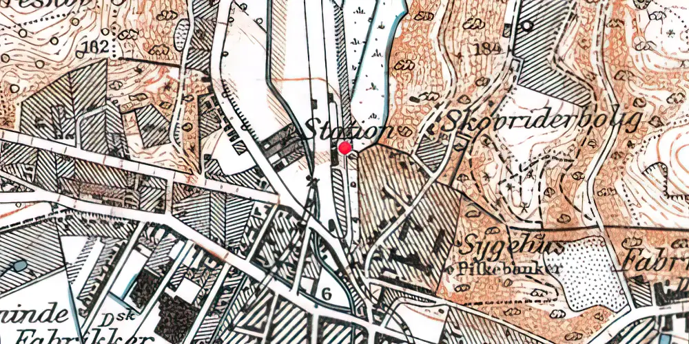Historisk kort over Vejle Nordbanegård