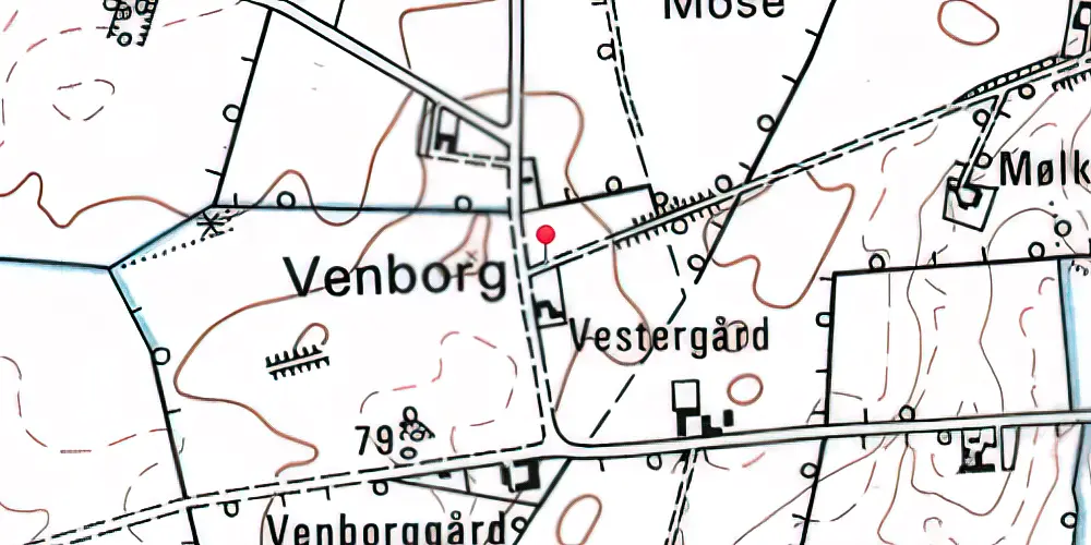 Historisk kort over Venborgvej Trinbræt Historisk kort over Venborgvej Trinbræt
