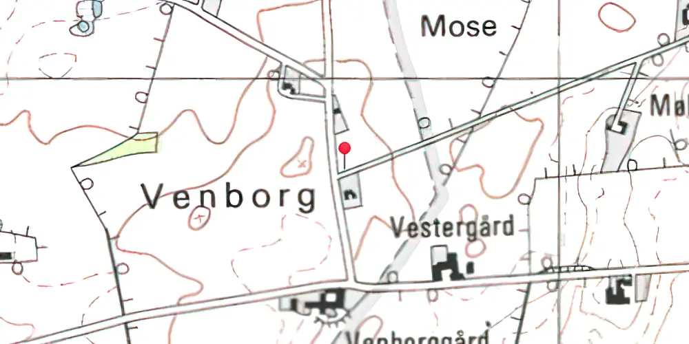 Historisk kort over Venborgvej Trinbræt Historisk kort over Venborgvej Trinbræt