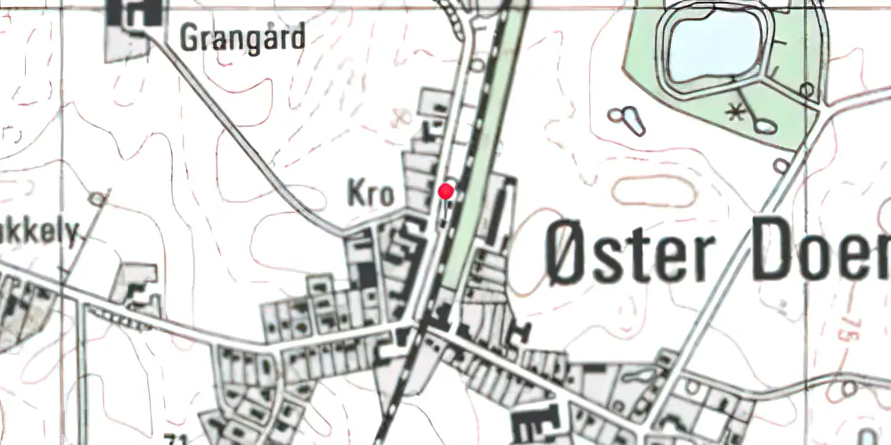 Historisk kort over Øster Doense Station